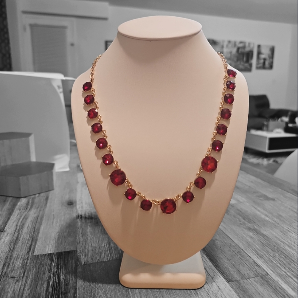 Anne & Ava Long Gold Toned Statement Necklace.